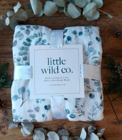Eucalyptus print snuggle blanket