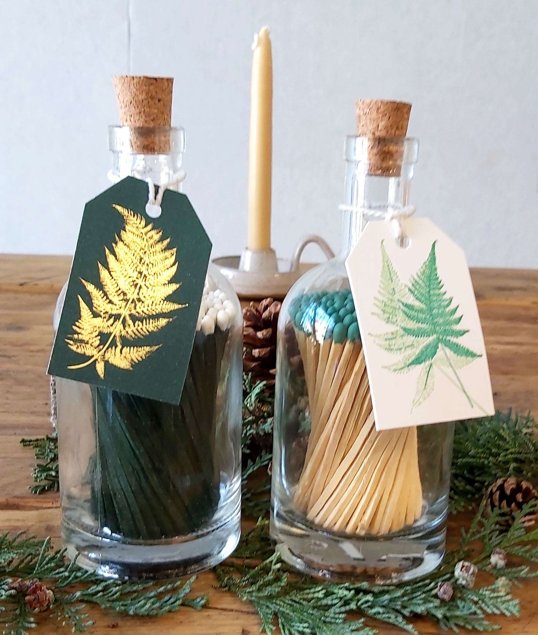 Fern bottle matches
