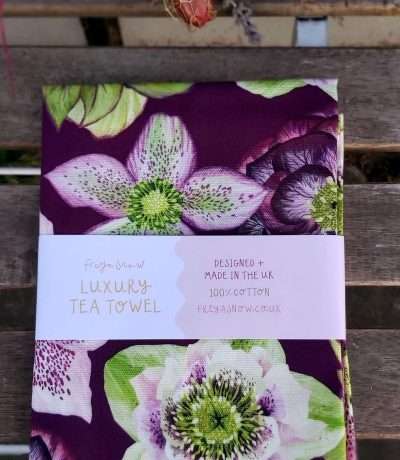 Hellebores tea towel