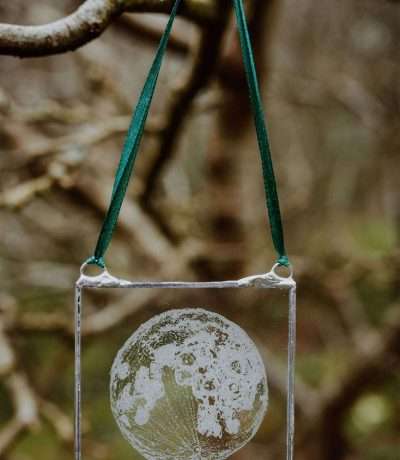 Full moon glass engraved frame
