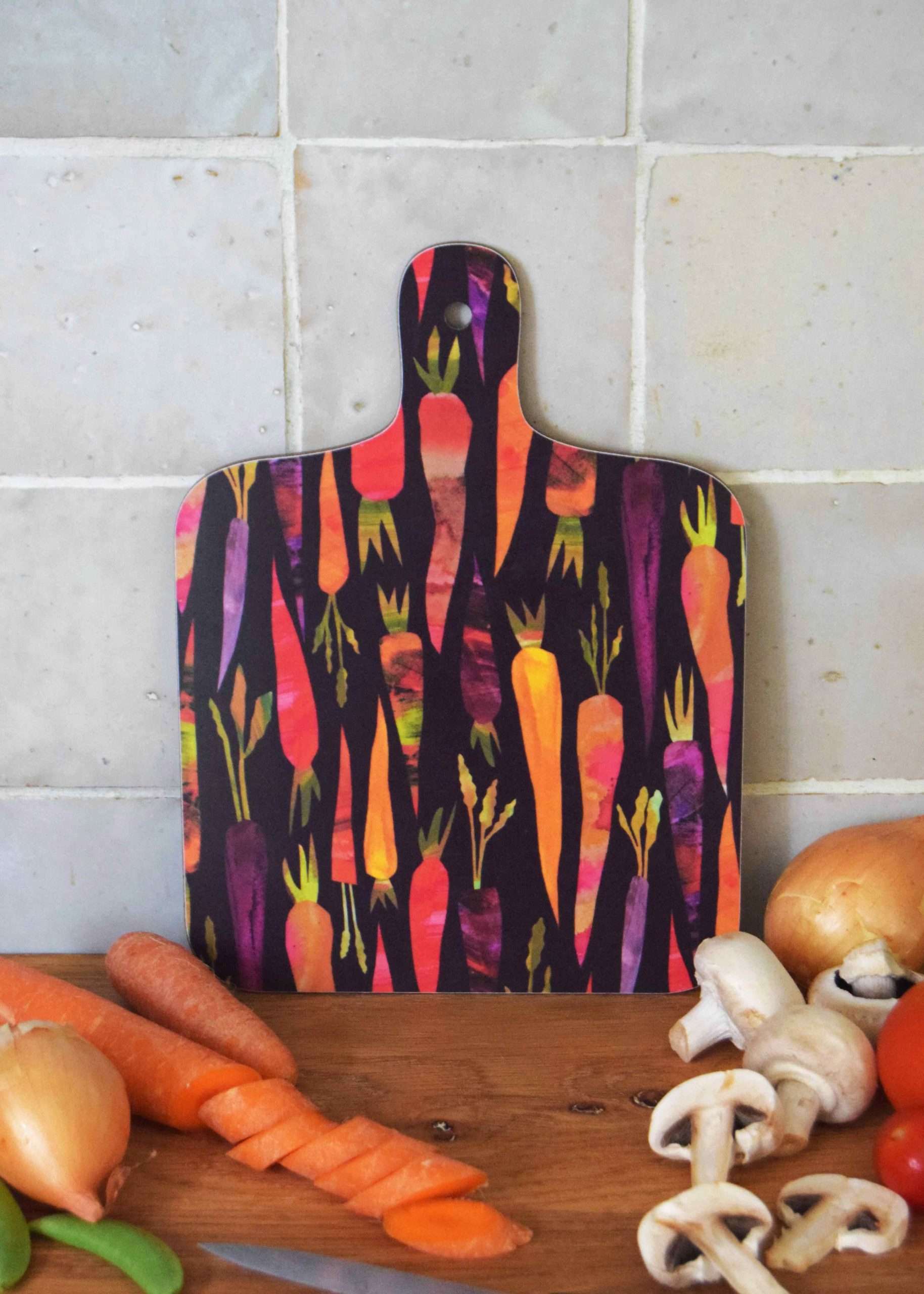 Purple Carrots Chopping Board 5 - Freya Snow