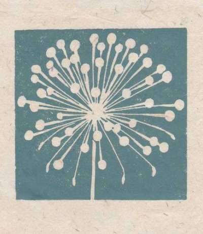 Allium Seedhead Mini Lino Print
