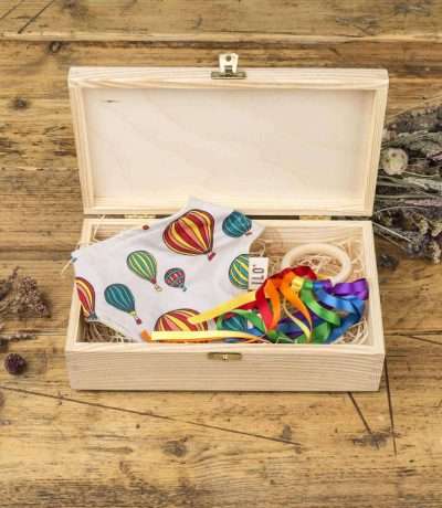 balloon bib and teether gift set