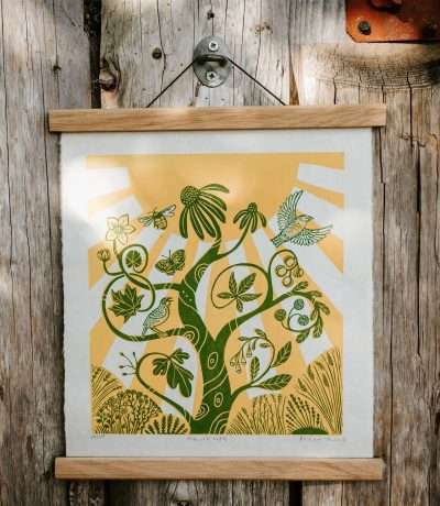 Prairie Life Linocut Print