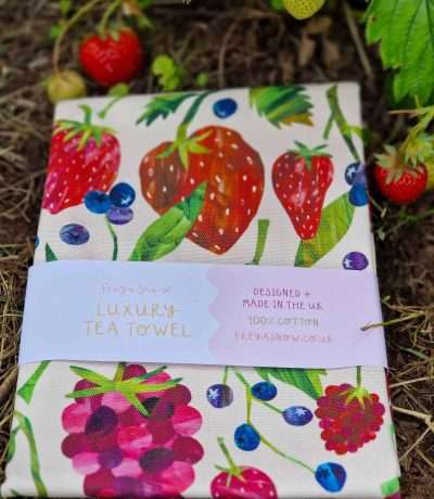 berry burst tea towel