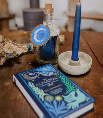 Blue dinner candle