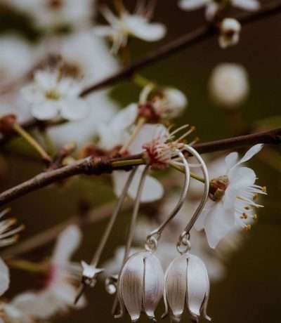 Silver bluebell earrings