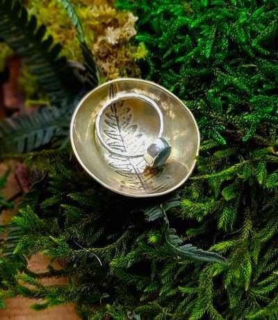 brass fern imprint ring dish