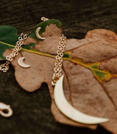 Brass mini moon stud earrings
