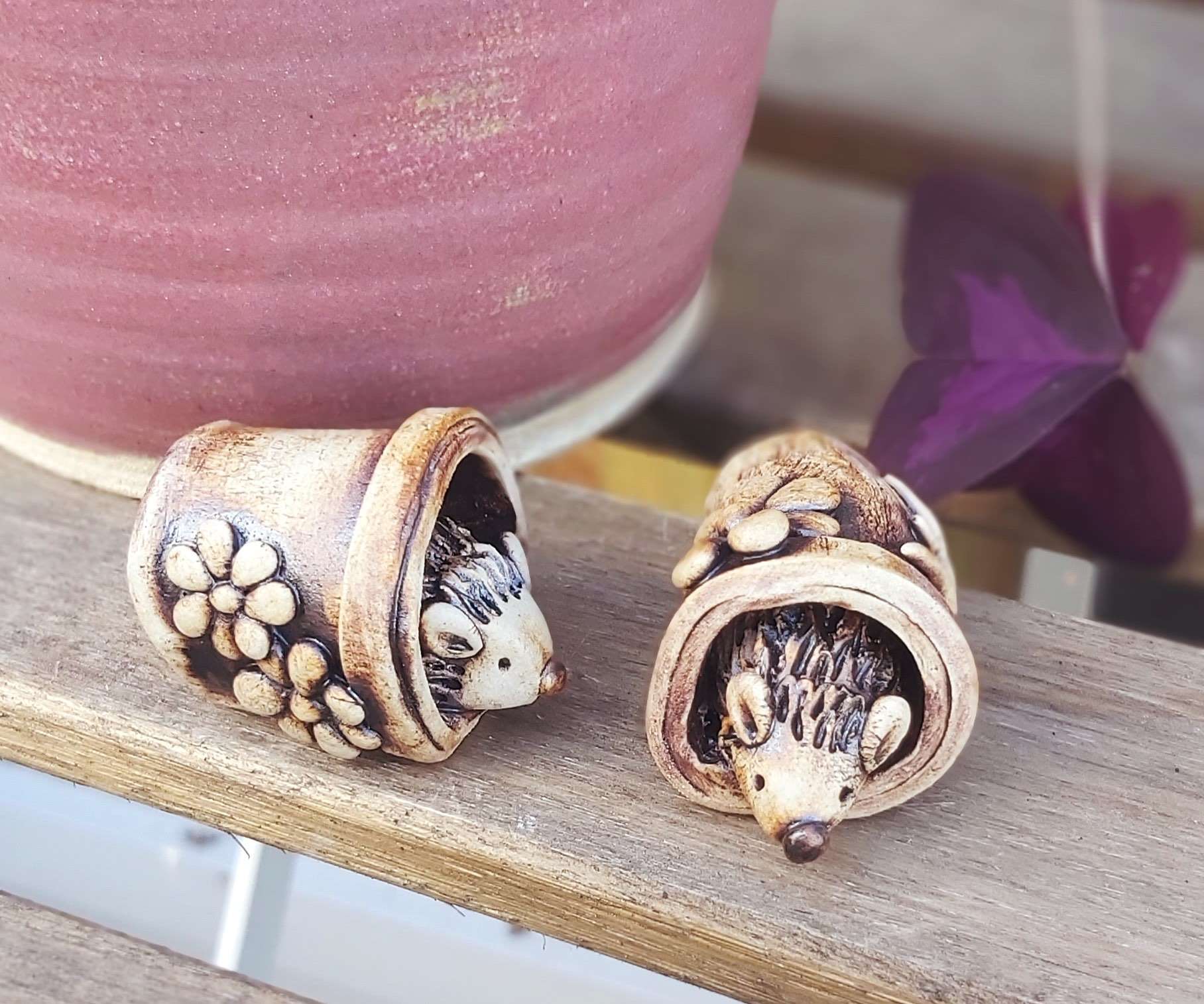 ceramic hedgehogs coming out of hibernation