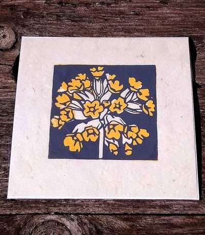 cowslip lino print