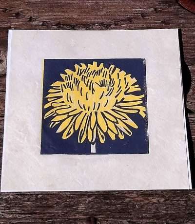 dandelion lino print