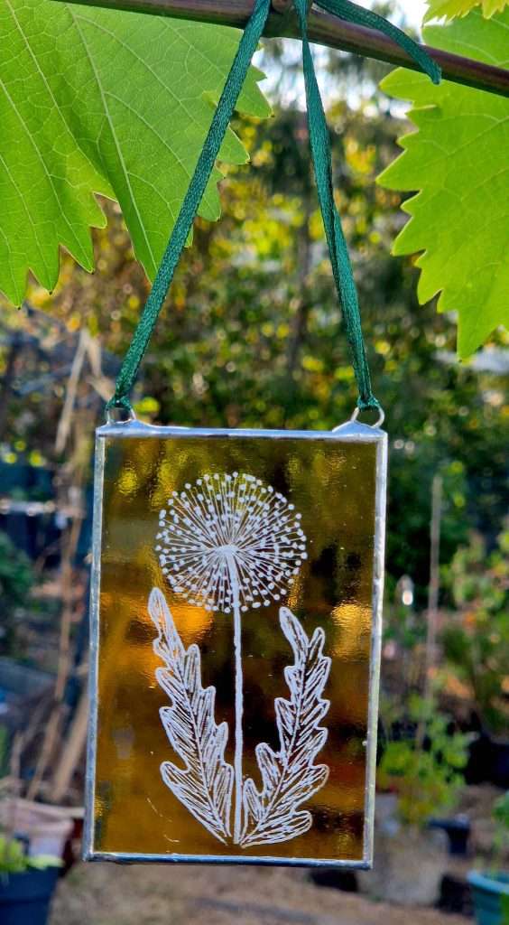 dandelion yellow glass frame