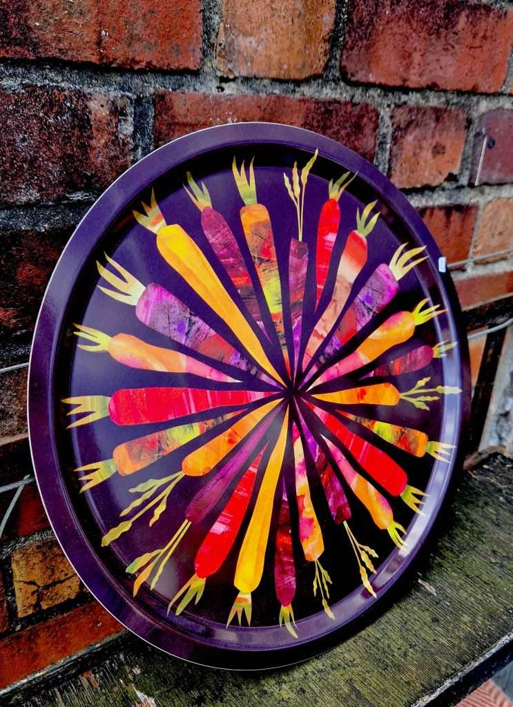 dark carrots serving tray