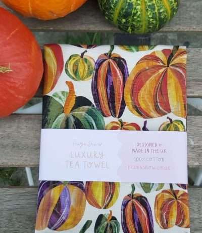 freya pumpkins tea towel