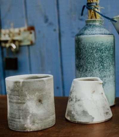 grey saggar fired jug