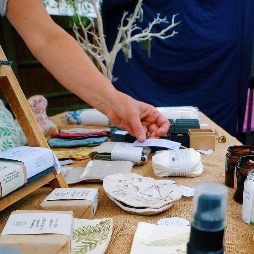 hand on market stall