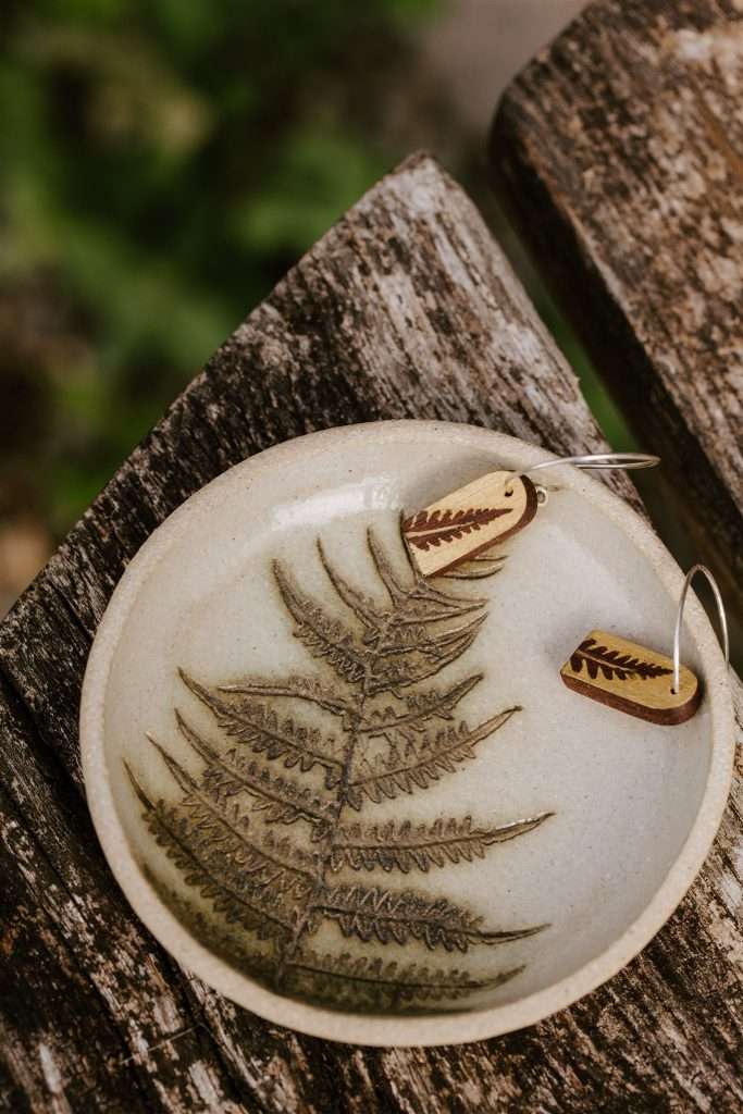 fern imprint trinket dish