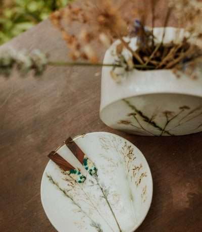 Grass imprint trinket dish
