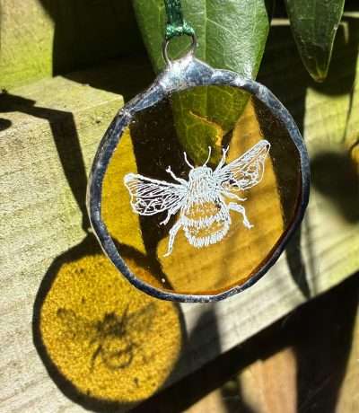 jess yellow glass bee frame