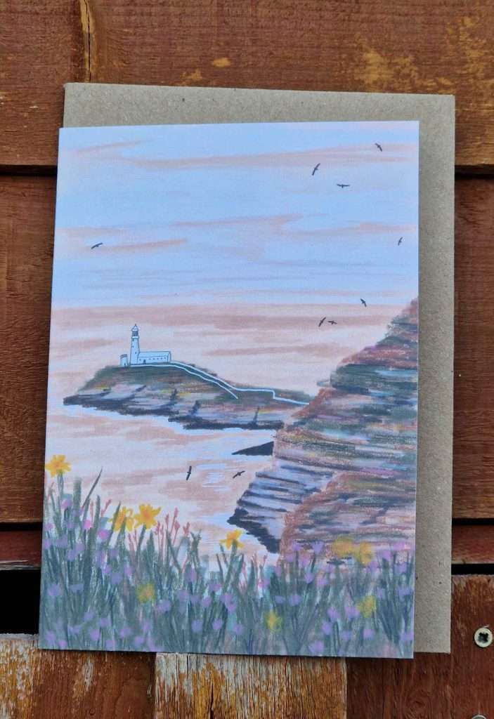 joy jen anglesey cliffs card
