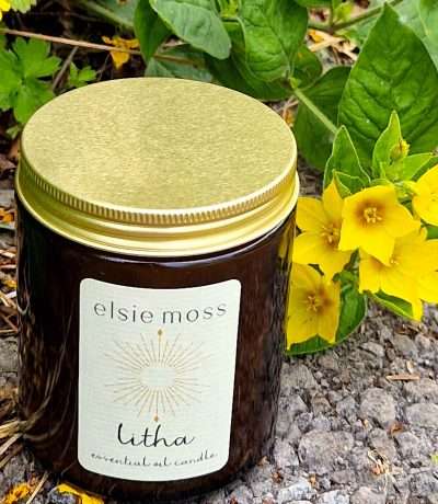 litha candle lid on