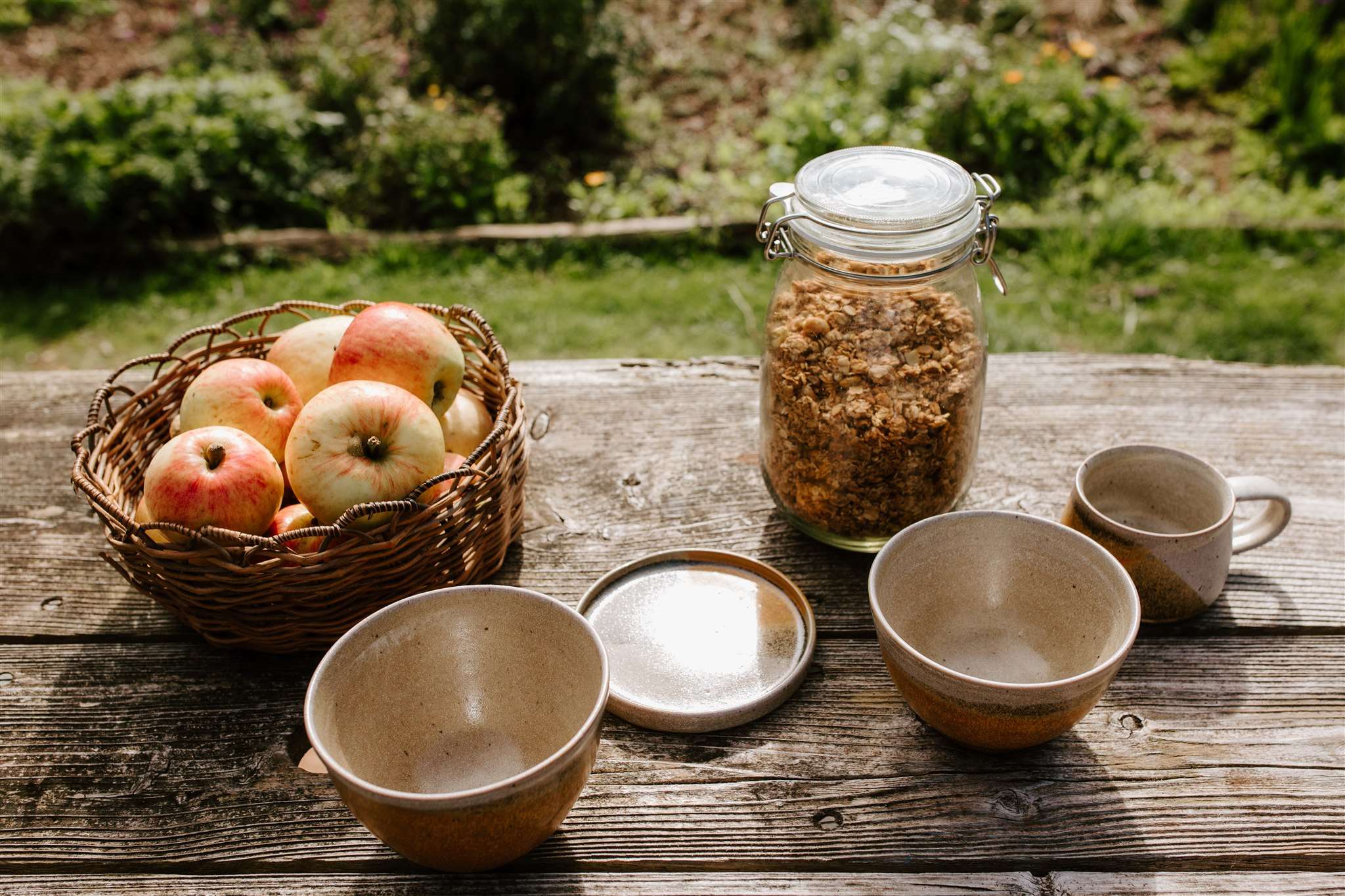 Fired Earth bowls top down with granola