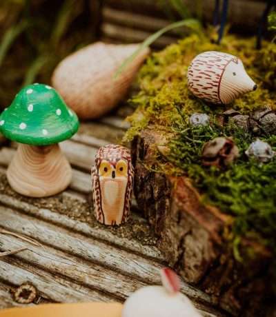 mini wooden woodland animals