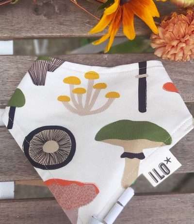 mushroom baby bib main