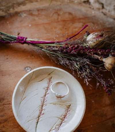 flower and grass trinket dish