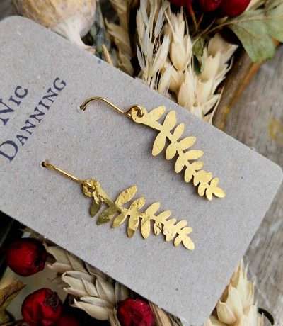 nic danning brass Folia earrings