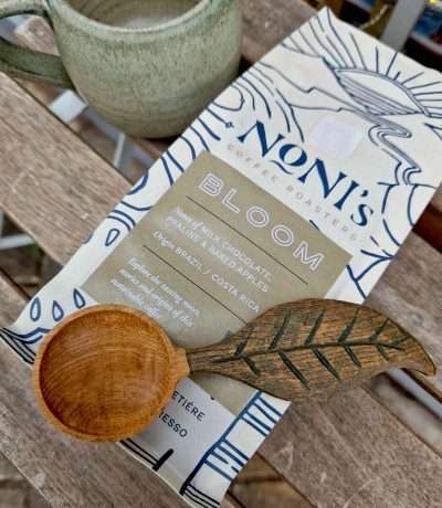 oak leaf coffee scoop