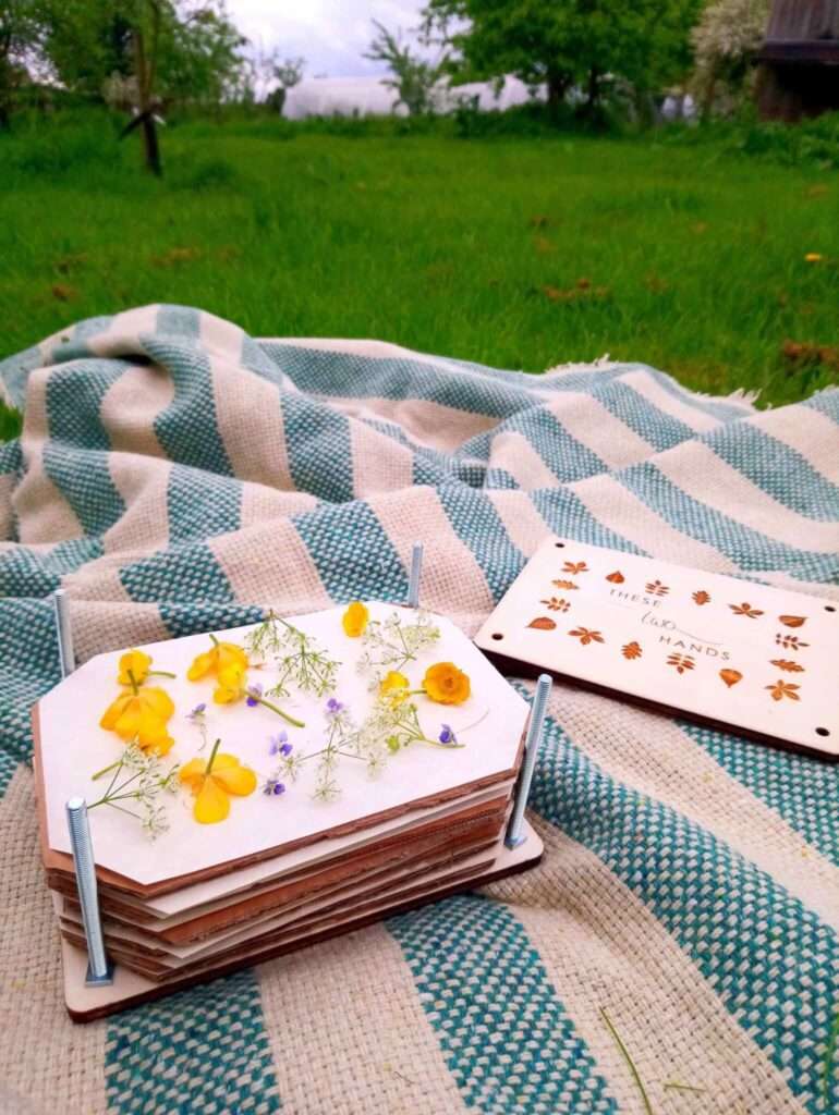 picnic rug and flower press