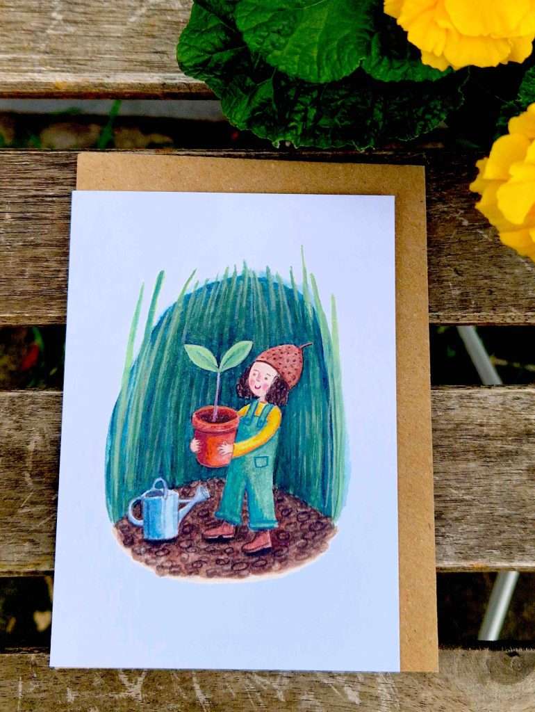 planting seedlings card