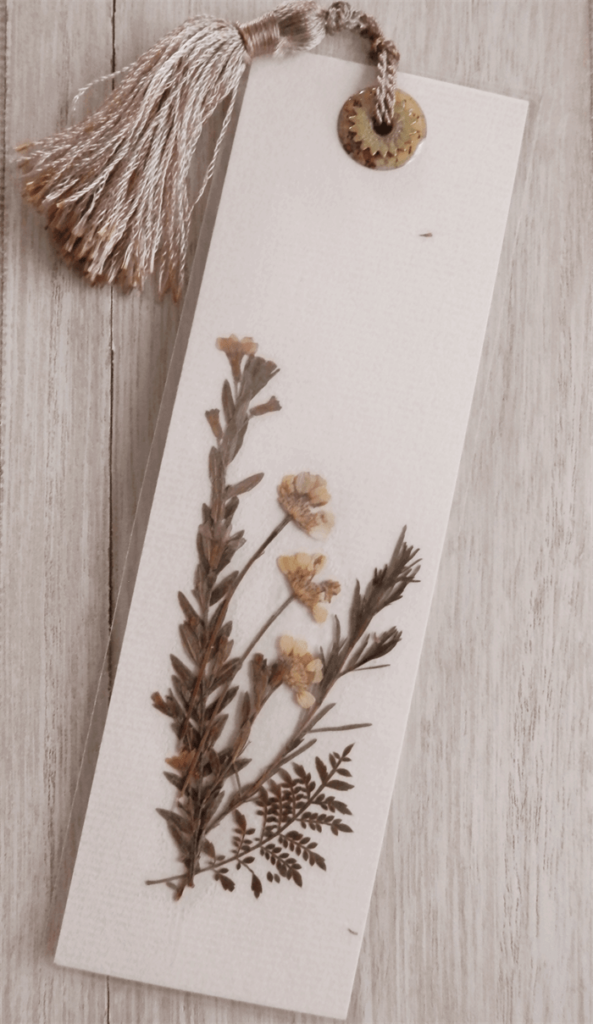pressed flower bookmark