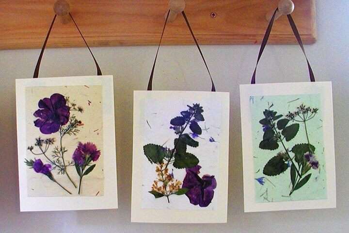 pressed flower hanging cards