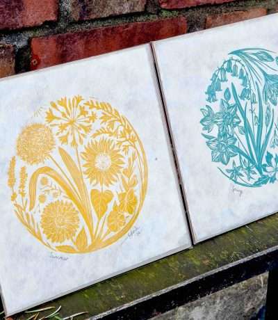 sam spring summer lino prints