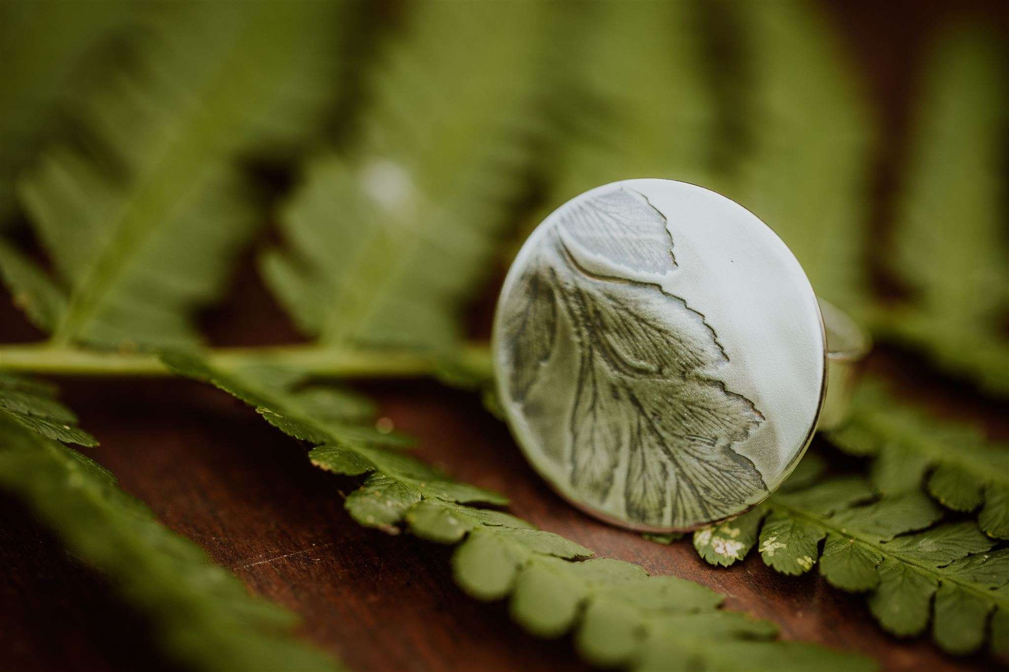 Eco silver fern ring