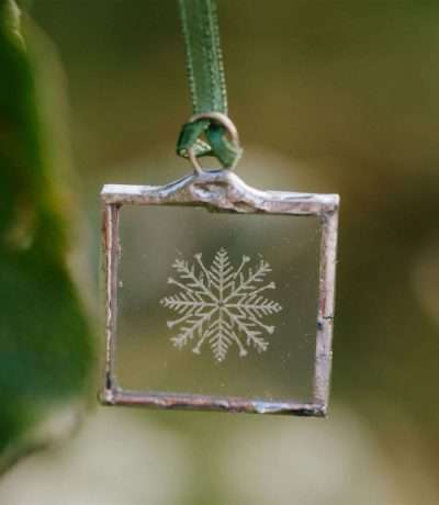 glass hanging snowflake