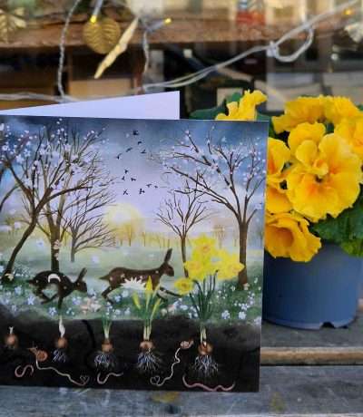 spring equinox hare card standing