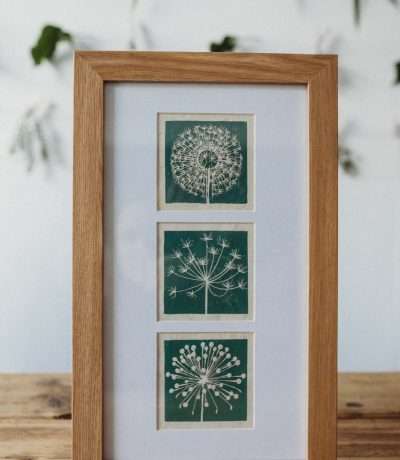striped pebble fframed blue seedhead prints 2020 copy