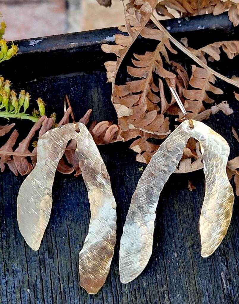 brass sycamore earrings viv