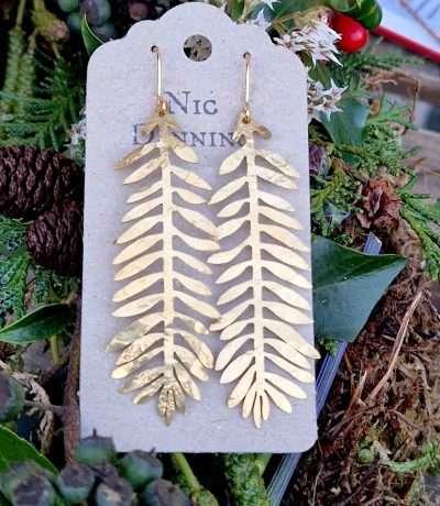 tempest frond brass nic danning earrings