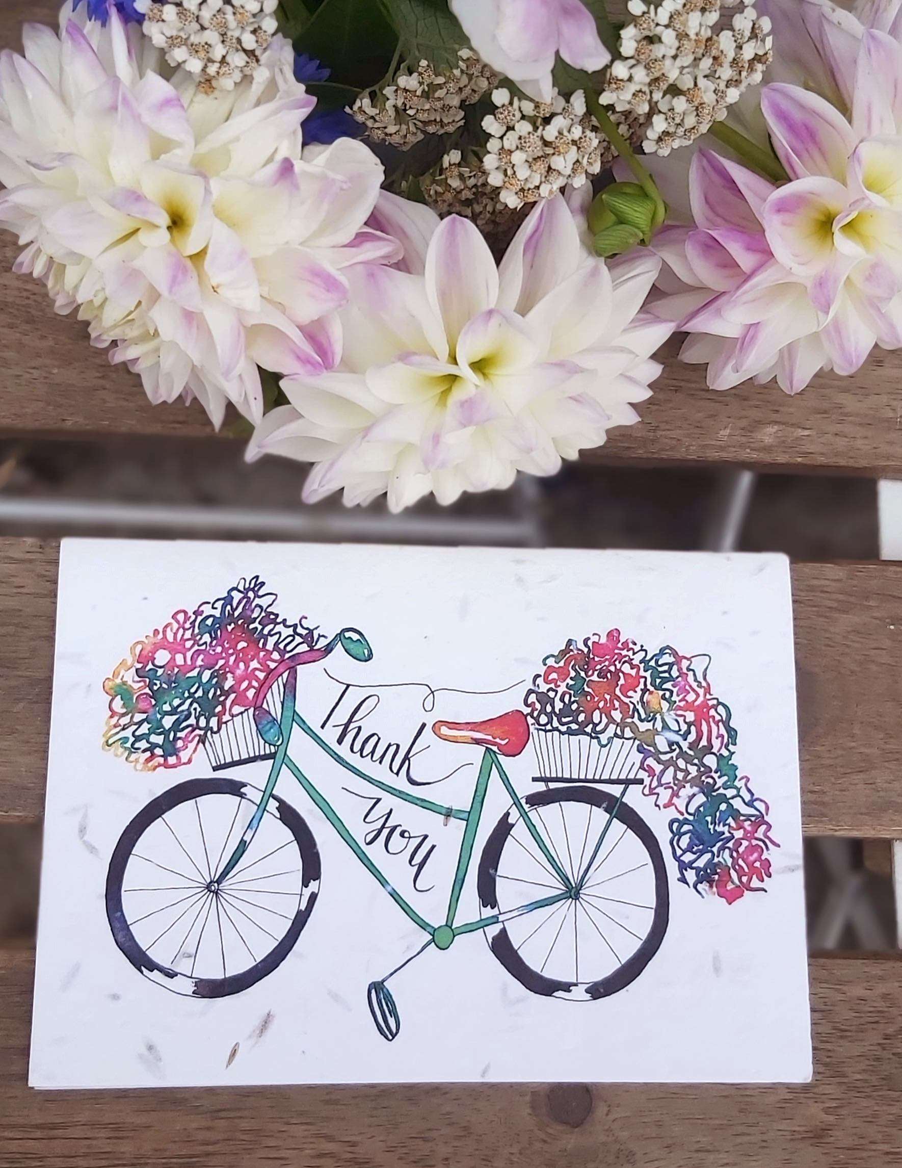 thank you bike plantable card