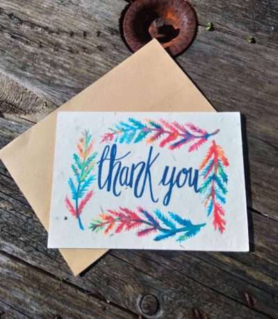 plantable thank you words card