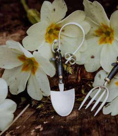 Garden Fork And Trowel Silver Earrings