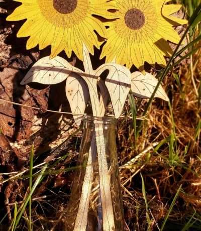 wooden sunflower