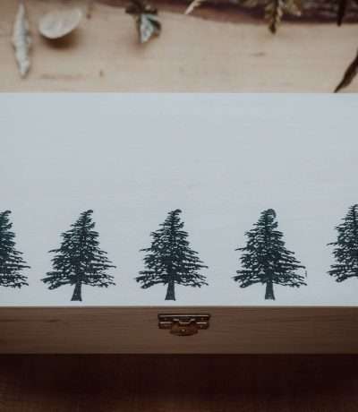 Wooden Tree Print Gift Box